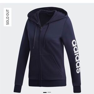 NWT!! Adidas navy women’s full zip hoodie, size medium